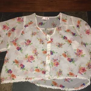 Sheer flowery blouse
